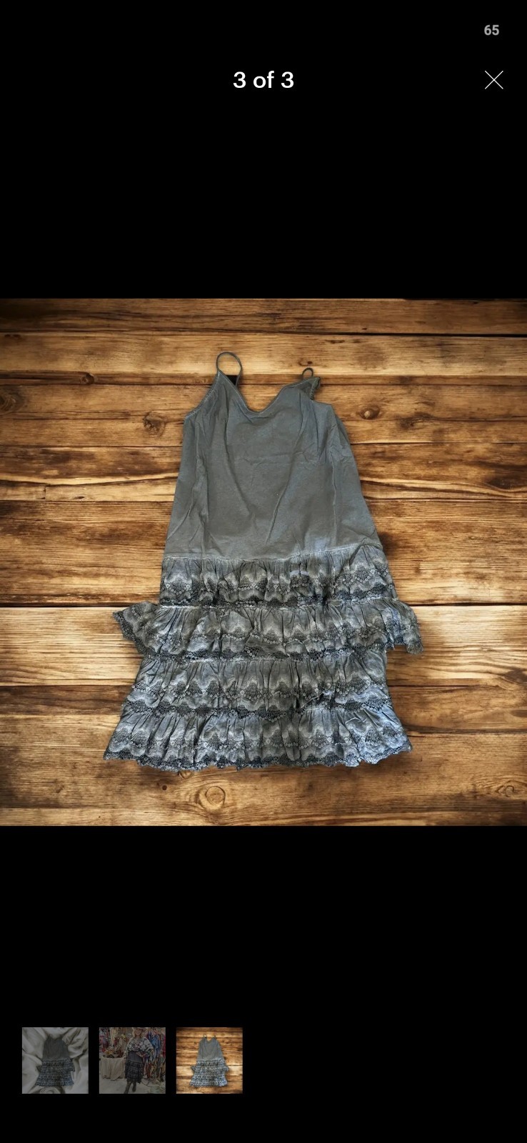 A RARE BIRD One Size NWT Handmade Ruffle Boho Slip Dress Long Midi