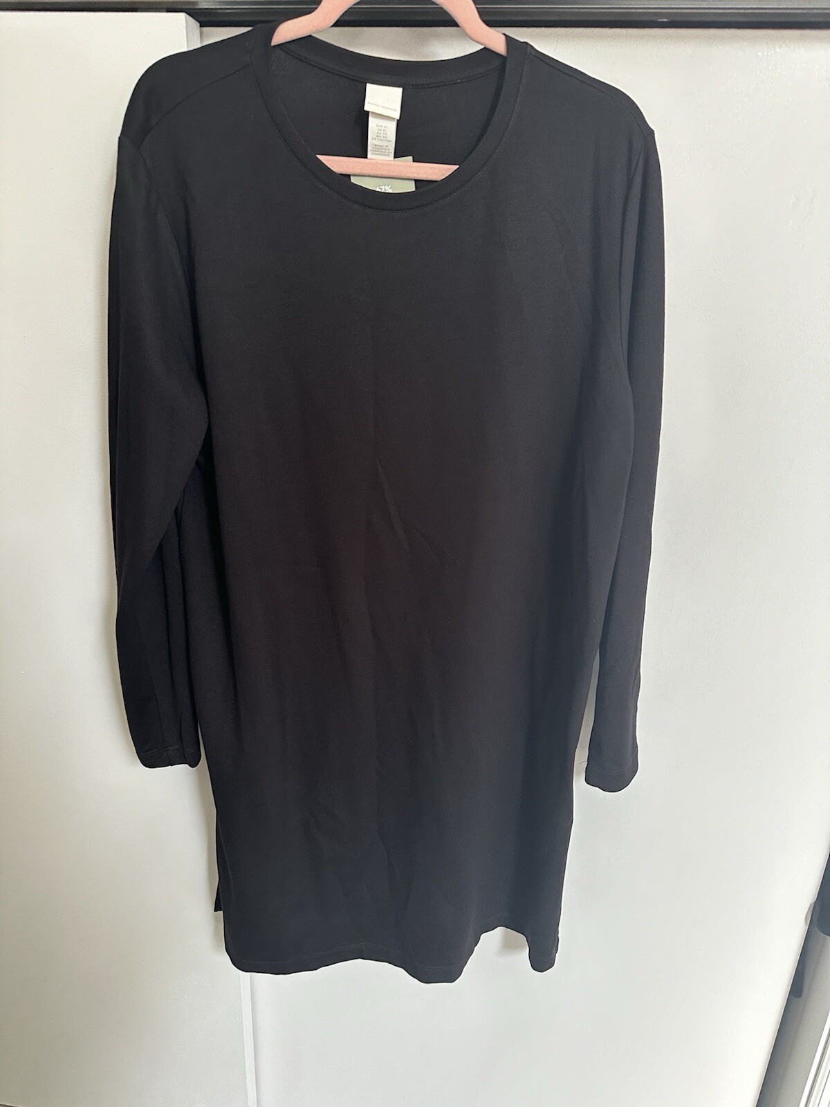 H&M Basics 3/4 To Long Sleeve knit Knee Length Black SZ XL Dress NWT