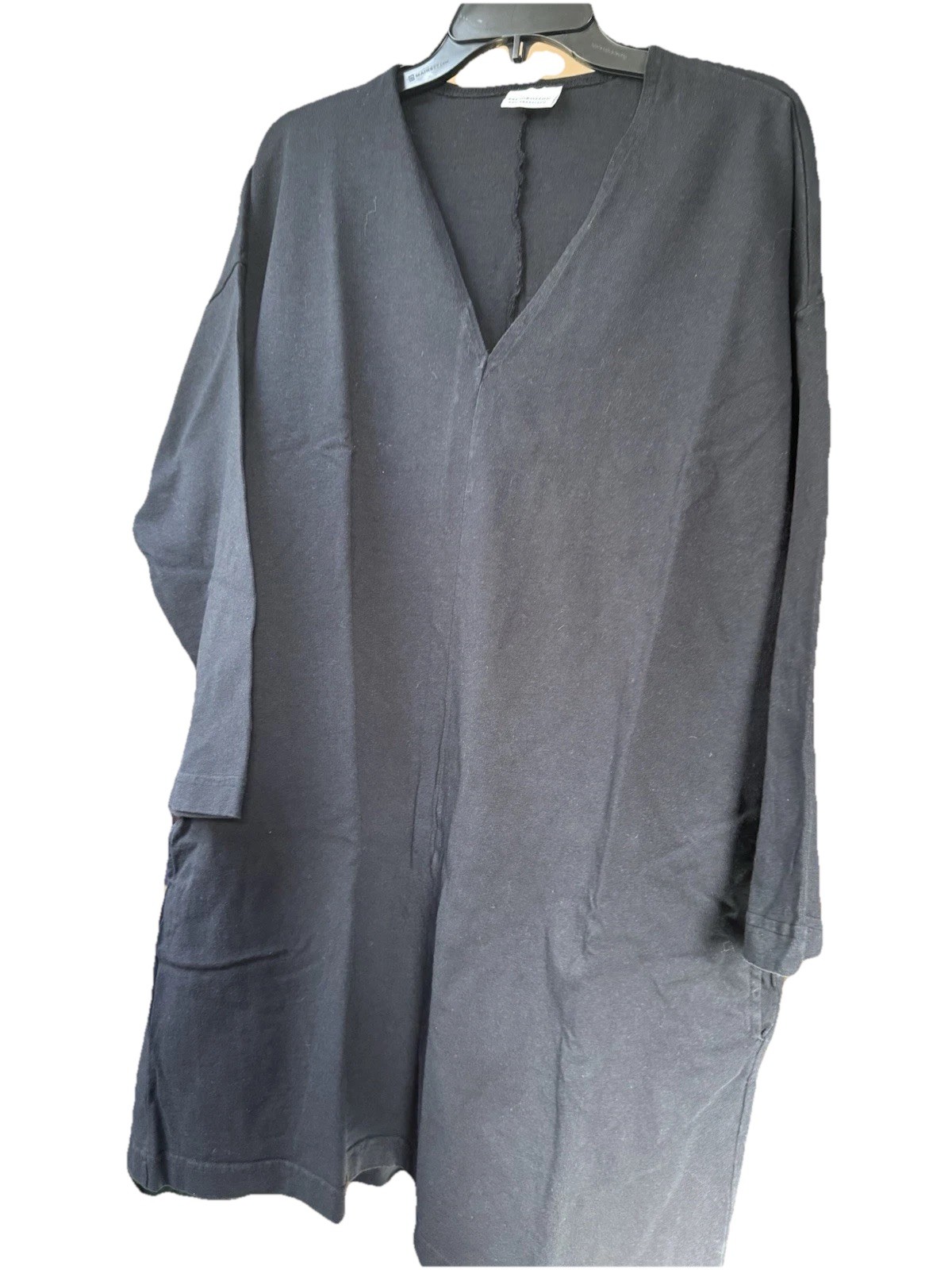 Pacific Coast Walker Linen Dress Womens M Black Relaxed Oversized