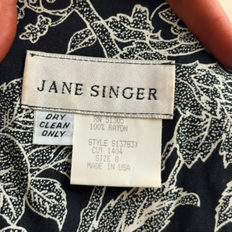 Vintage Jane Singer Navy Floral Maxi Dress – Size 8
