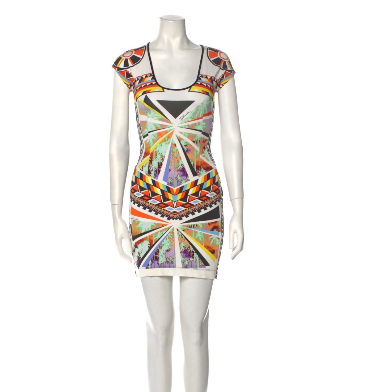 Just Cavalli Womens Size EU 42 Aztec Print Stretch Knit Scoop Neck Geometric