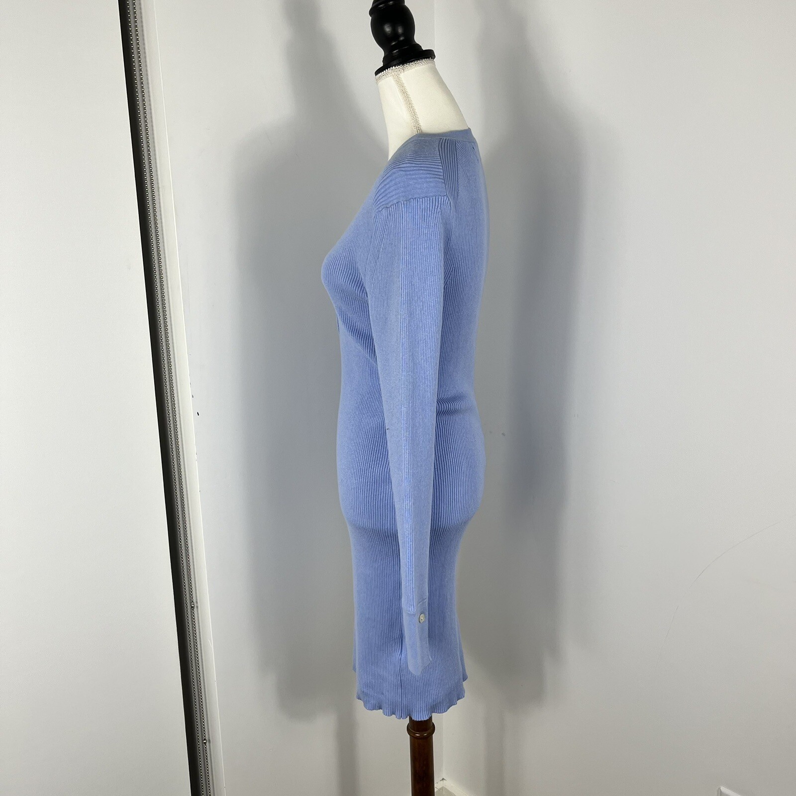 Samsoe Samsoe Everly Ribbed Knit Sweater Size L Large Blue NEW $270