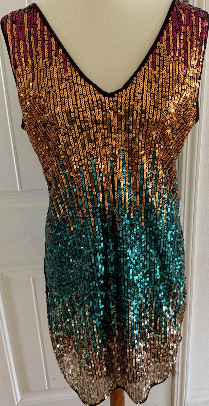 Camaieu Women’s Dress Size Euro 38 US 6 Sequin Party Going Out Colorful
