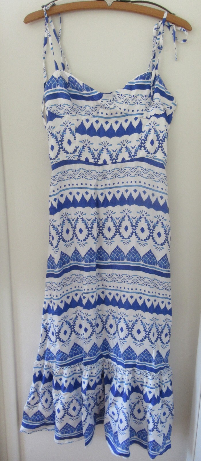 Kenny Flowers THE Espana Silk Sweetheart Midi DRESS Size S FLAW