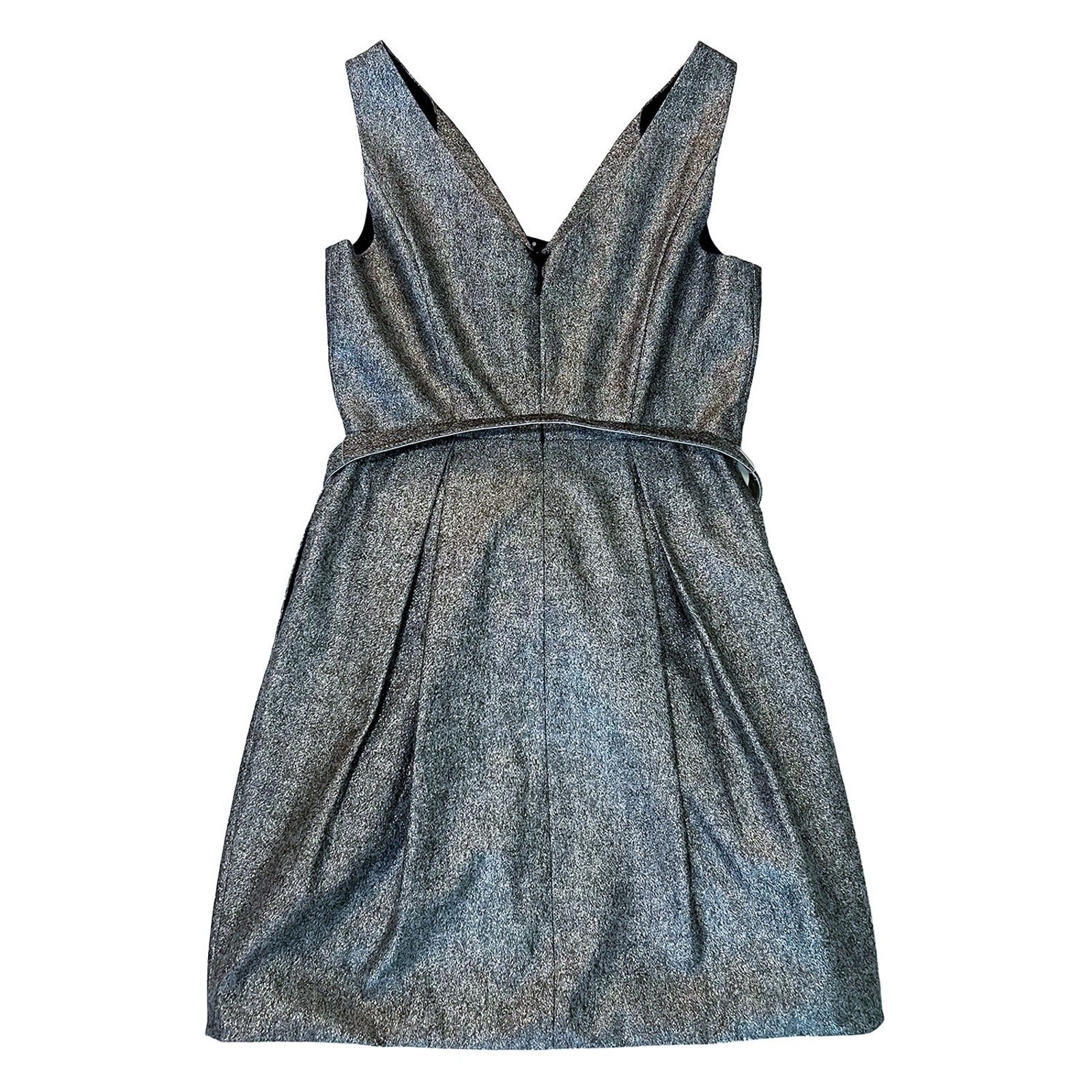 White House Black Market Metallic Silver Tulip Dress NWT 4P Cocktail Party