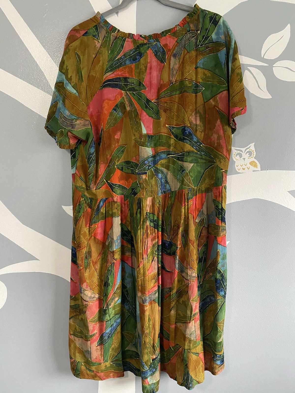 Orientique Naturally Australian Multicolored Tropical Floral Dress M Oversized