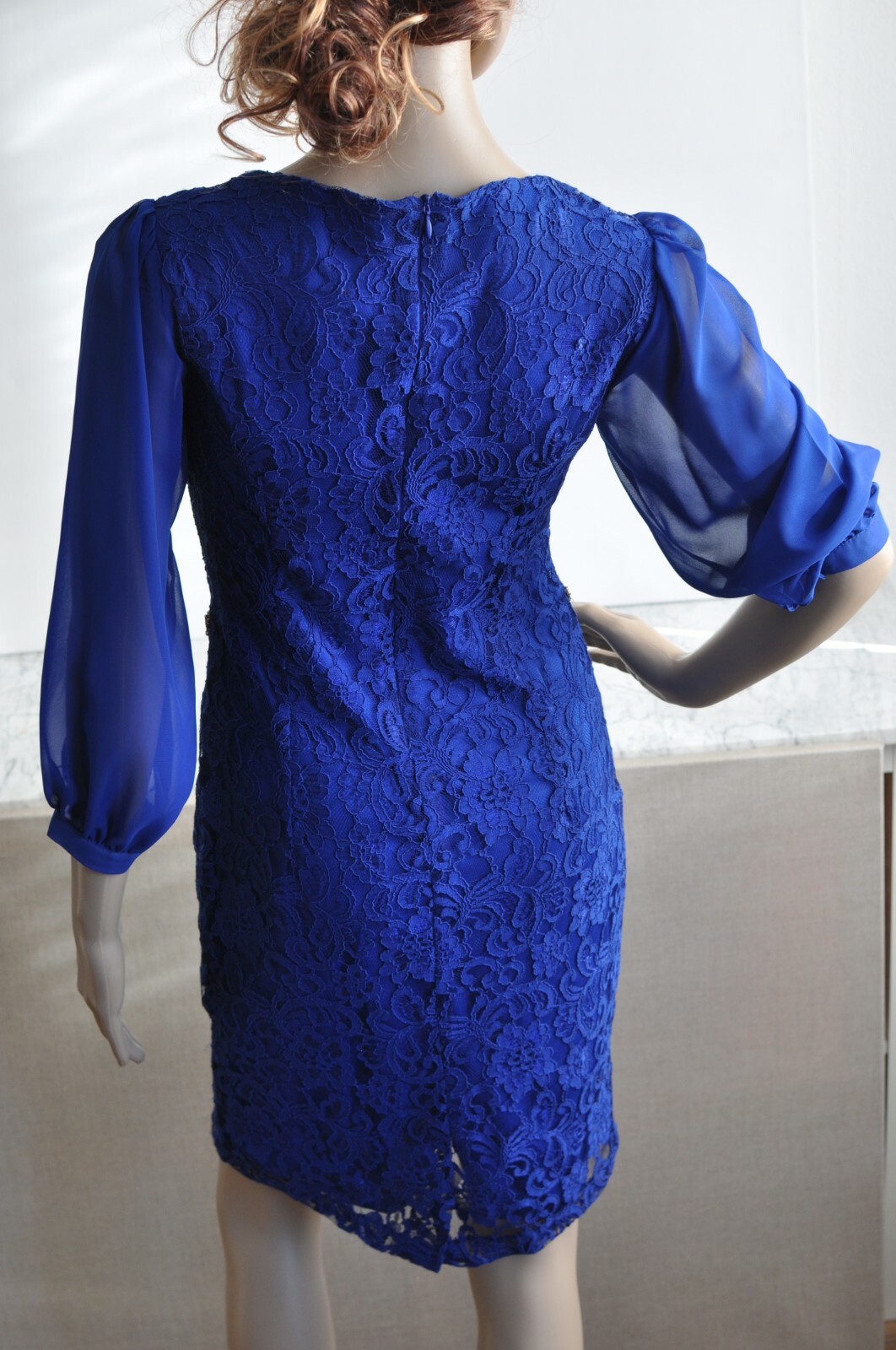 Creativity Party Cocktailkleid Spitzen Abend Kleid Royal Blau 36 bezaubernd