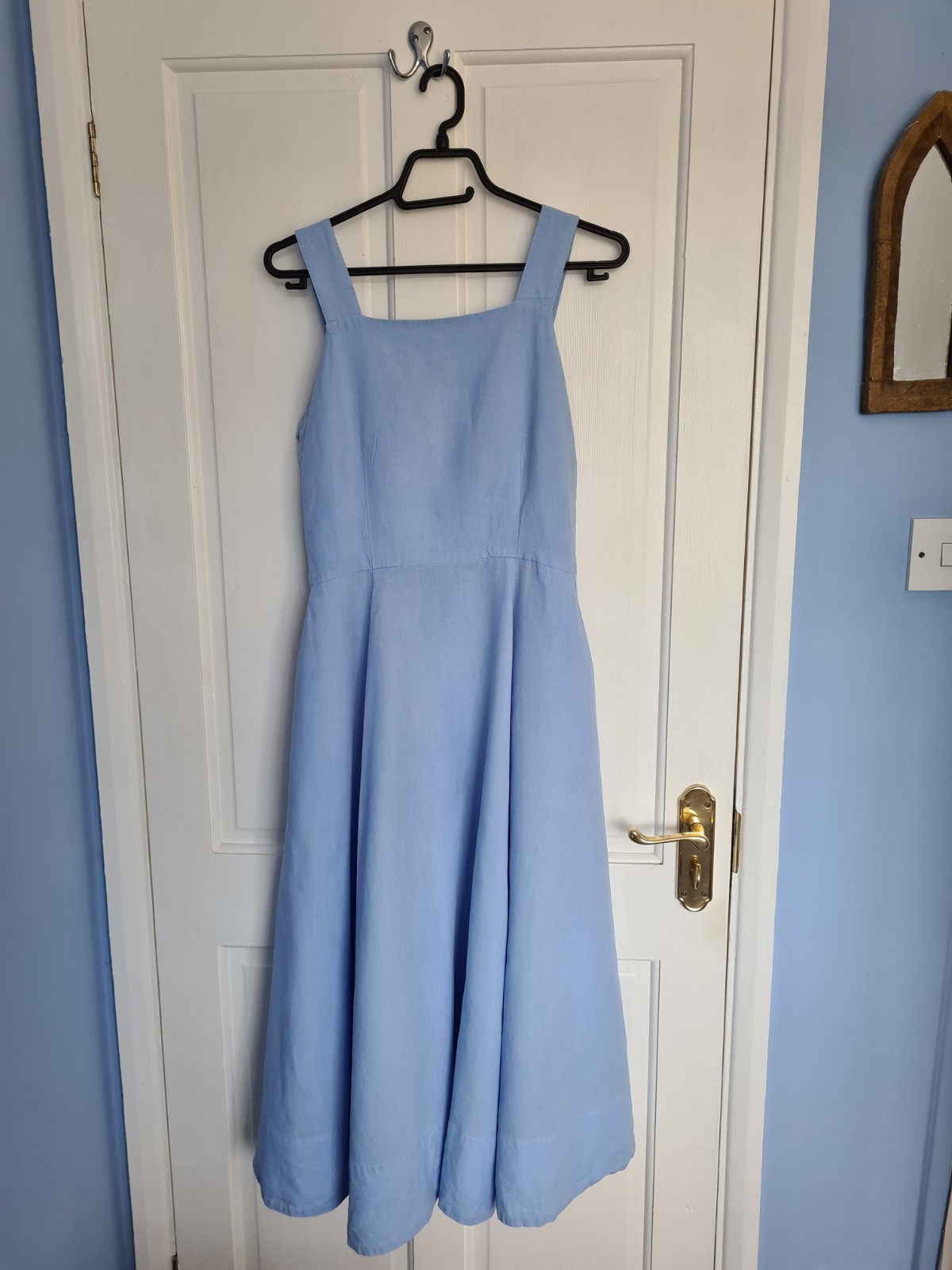 Son De Flor Pinafore Dress Small Light Blue