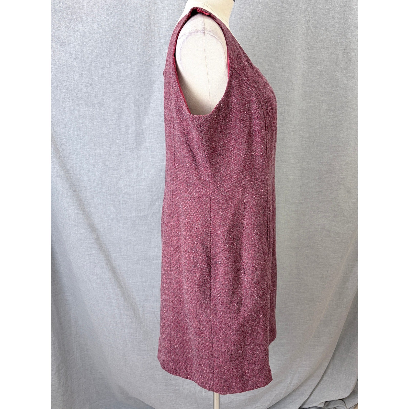 Boston Proper 100% Wool Burgundy Square Neck Sheath Dress 12 Fall Autumn Fashion
