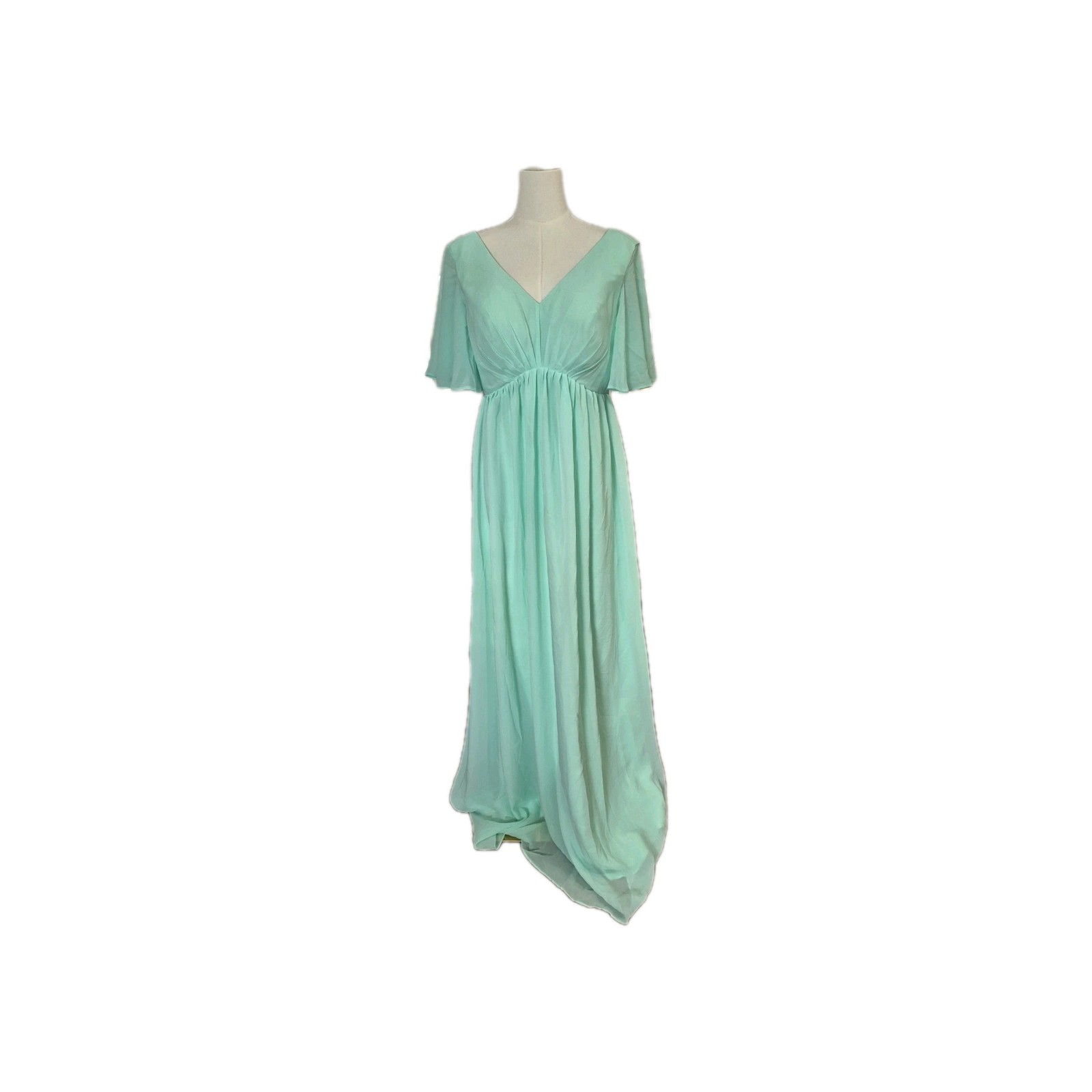 Unknown Brand Maxi Dress Size 8 Mint Green Short Sleeve 100% Polyester Corset