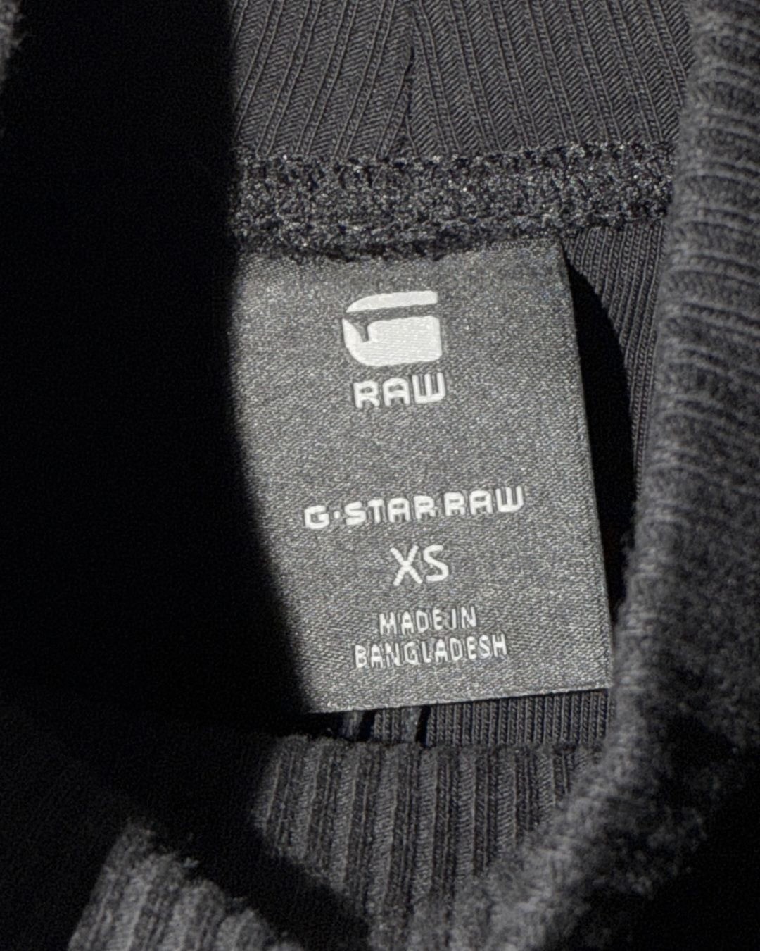 G-Star Raw Slim Rib Long Sleeve Mock Neck Dress | Dark Black | XS | NWT