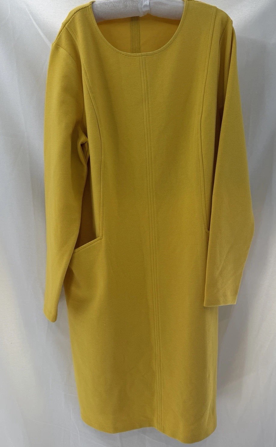 Boden Yellow Knit Dress 16/18 Princess Kate London Classic Colorful Chic