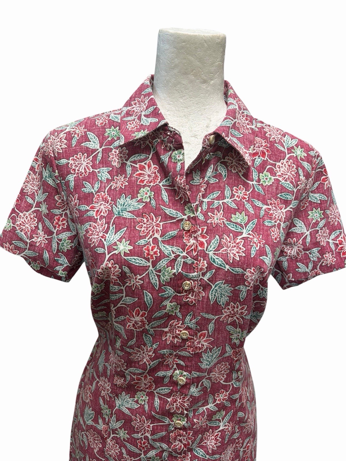 Reyn Spooner Retro Dress Pink Floral Hawaiian Fitted Limited Issue Size 6 Rare