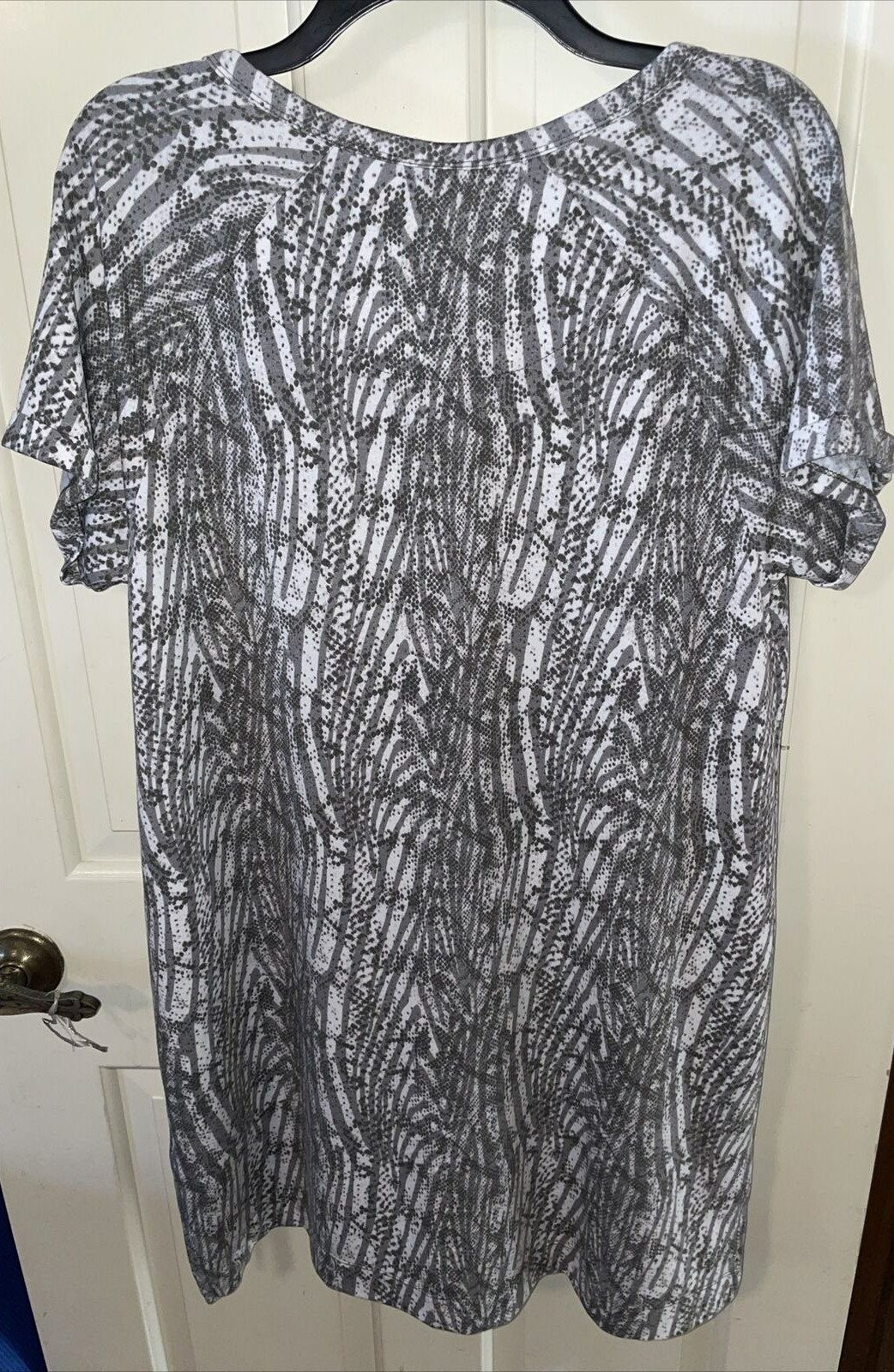 NWT cable & gauge animal print mini dress s/s grays & beige extra large XL