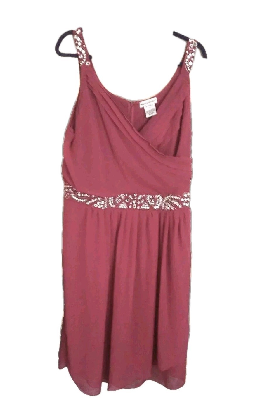 NWT Jessica London Womens Size 16 Mauve Pink Cocktail Silver Beaded Dress Dressy