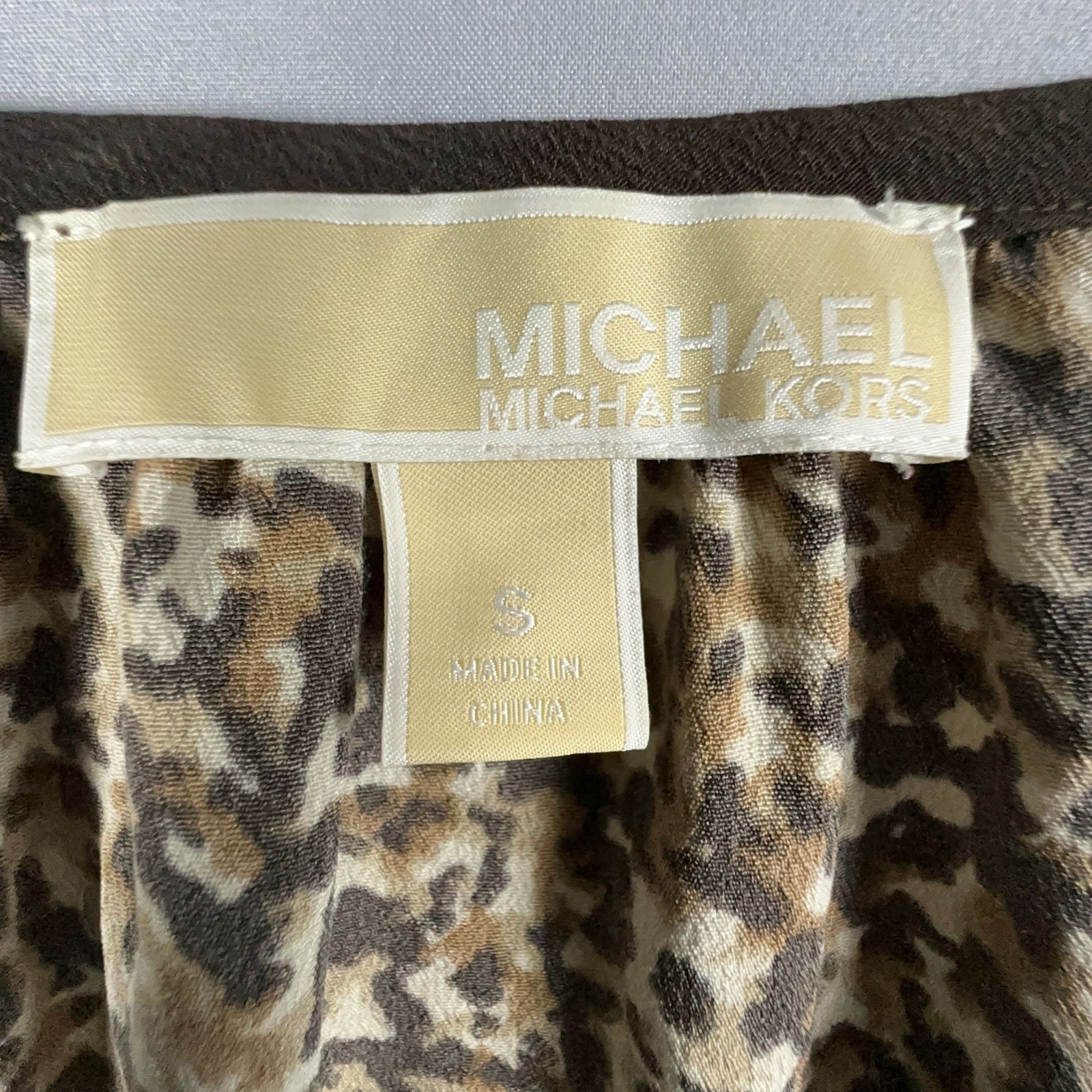 Michael Michael Kors Tunic Dress Size Small Leopard Print Tassel Tie V Neck