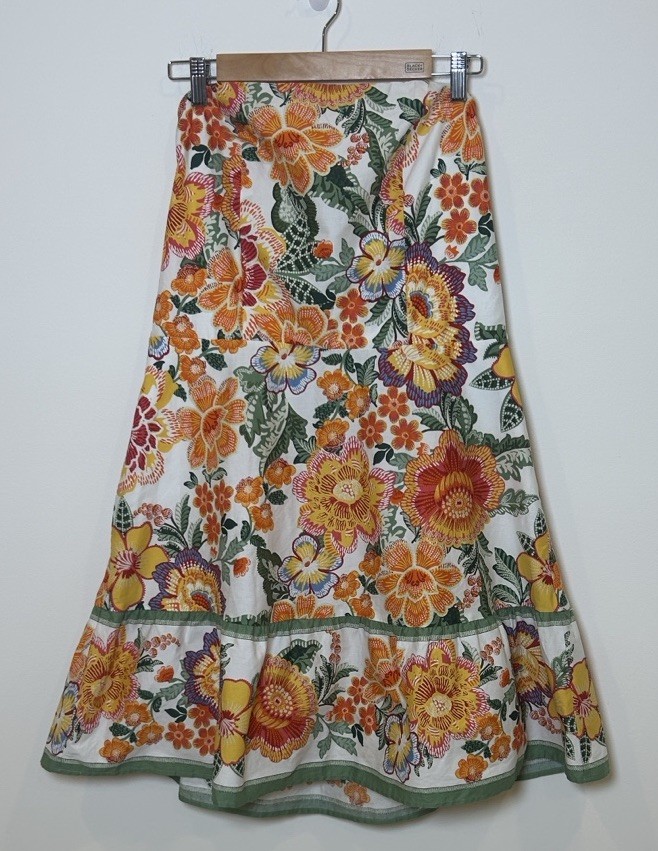 Joie Strapless Floral Midi Dress Women’s 14 Smocked Boho Resort Sundress