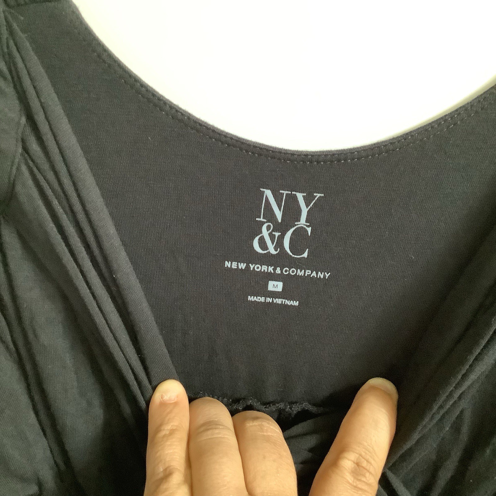 NY&Co Black Twist Front V-Neck Maxi Dress Medium M