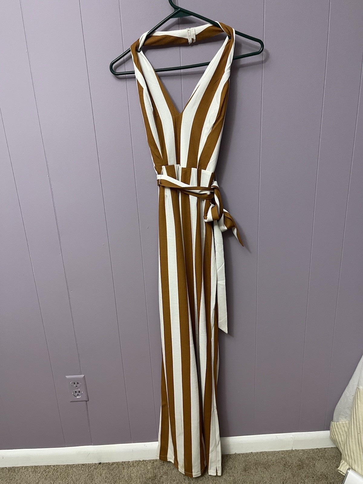 Backless Pantsuit with Sling Neck. Size Small.