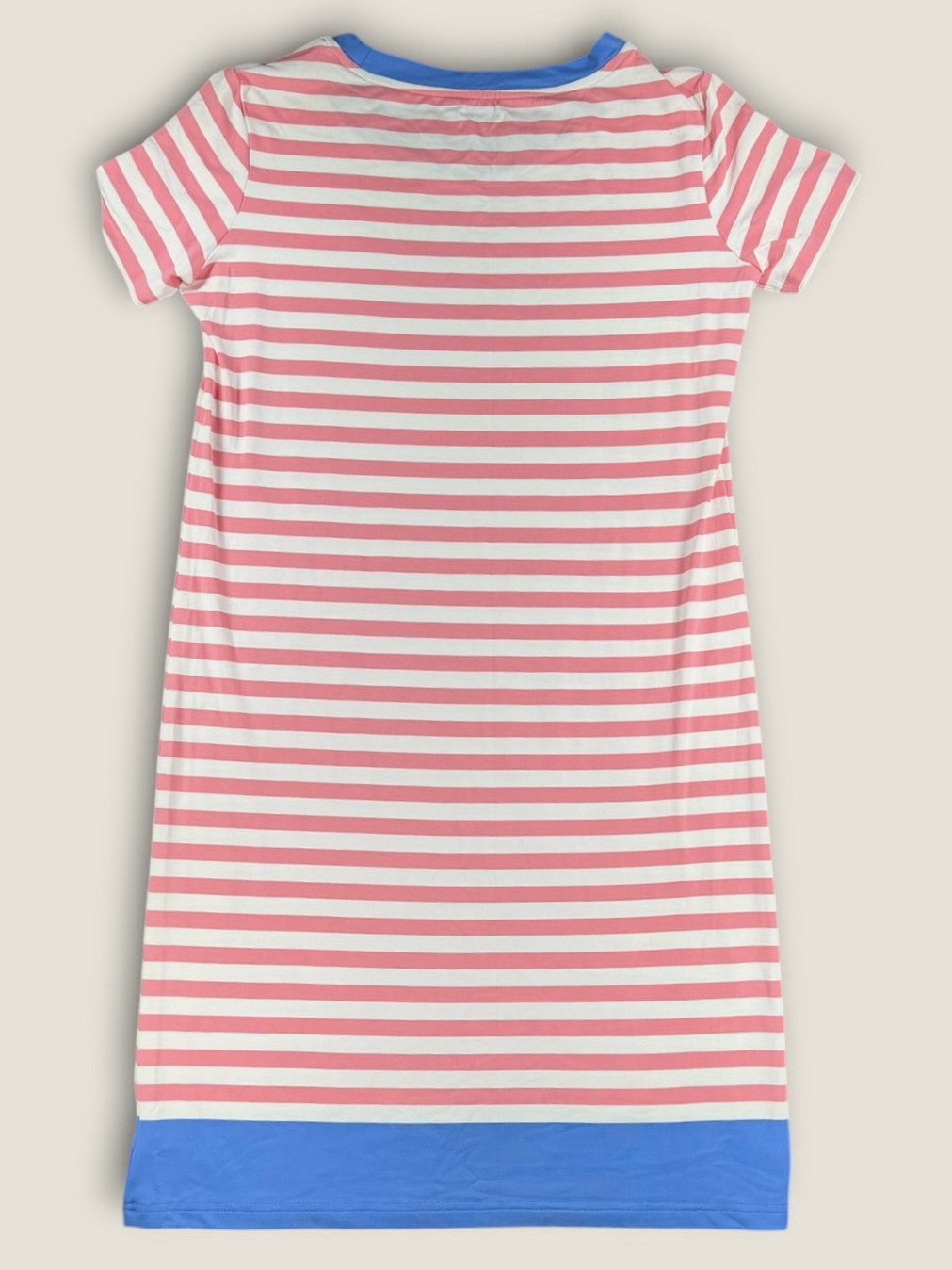 Southern Tide Dress XS Pink White Striped Nylon Spandex T-Shirt Dress Casual