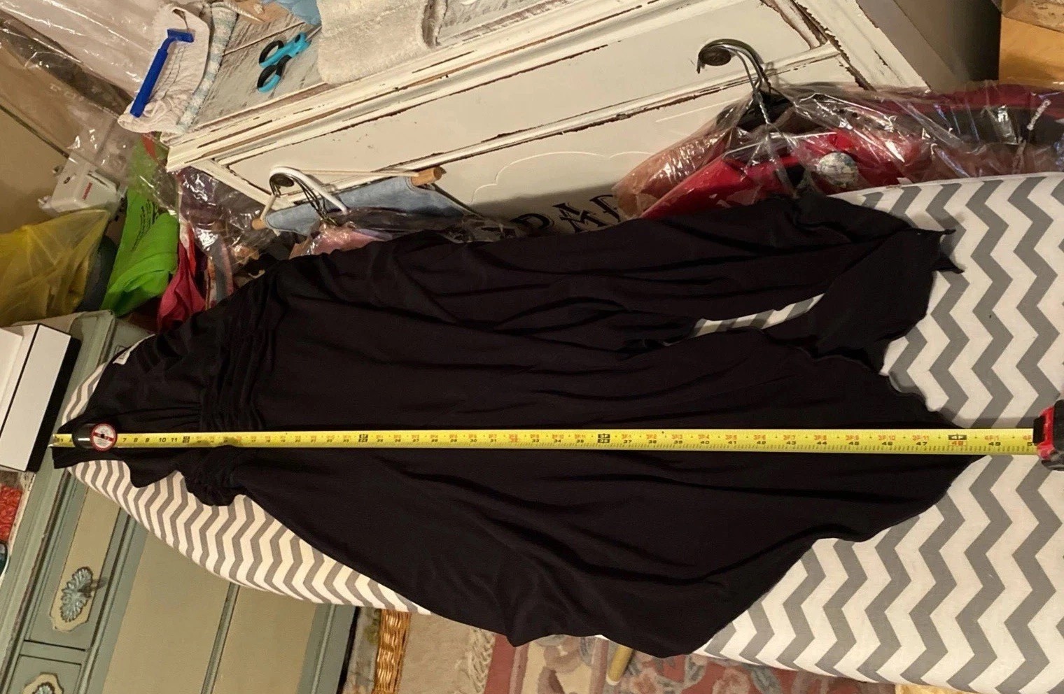 Dani Max Wom Estim M Sexy Black Assymetric Handkerchief Dress Plunging V-Neck