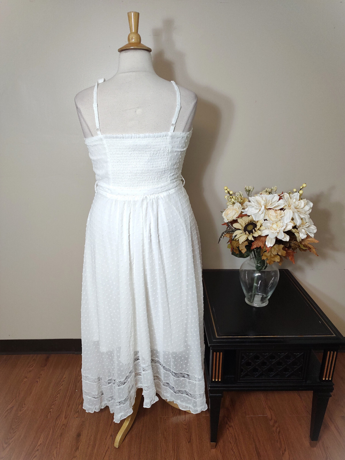 CITY CHIC White Adjustable Straps Fit/Flare Textured Belted Dress-18