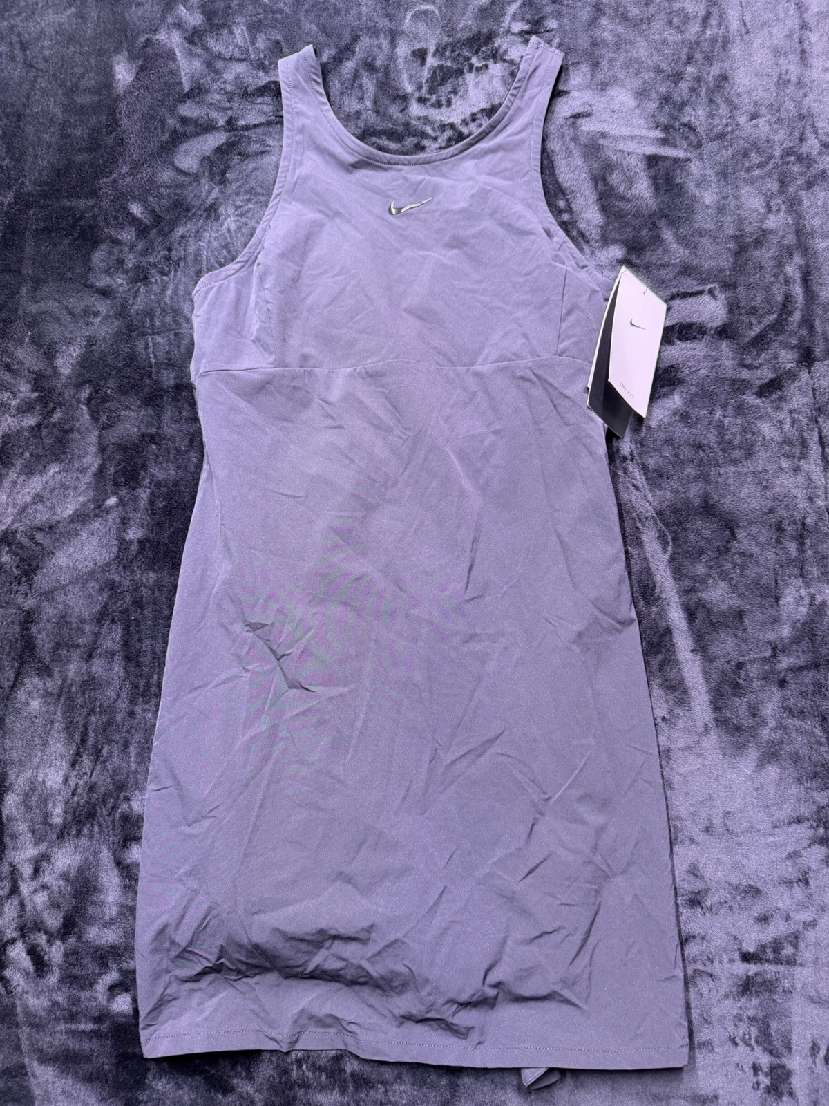 Womens Nike Dri-FIT Dress Lined w Bliss Bra/Shorts w Pocket Black Stretch Sz XS