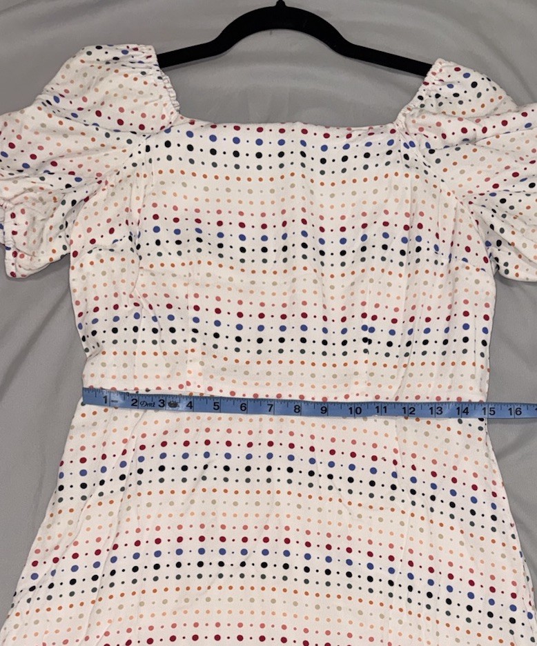 LOFT 8P Whimsical Cottagecore Etherial Square Neck Puff Sleeves Aline Midi Dress