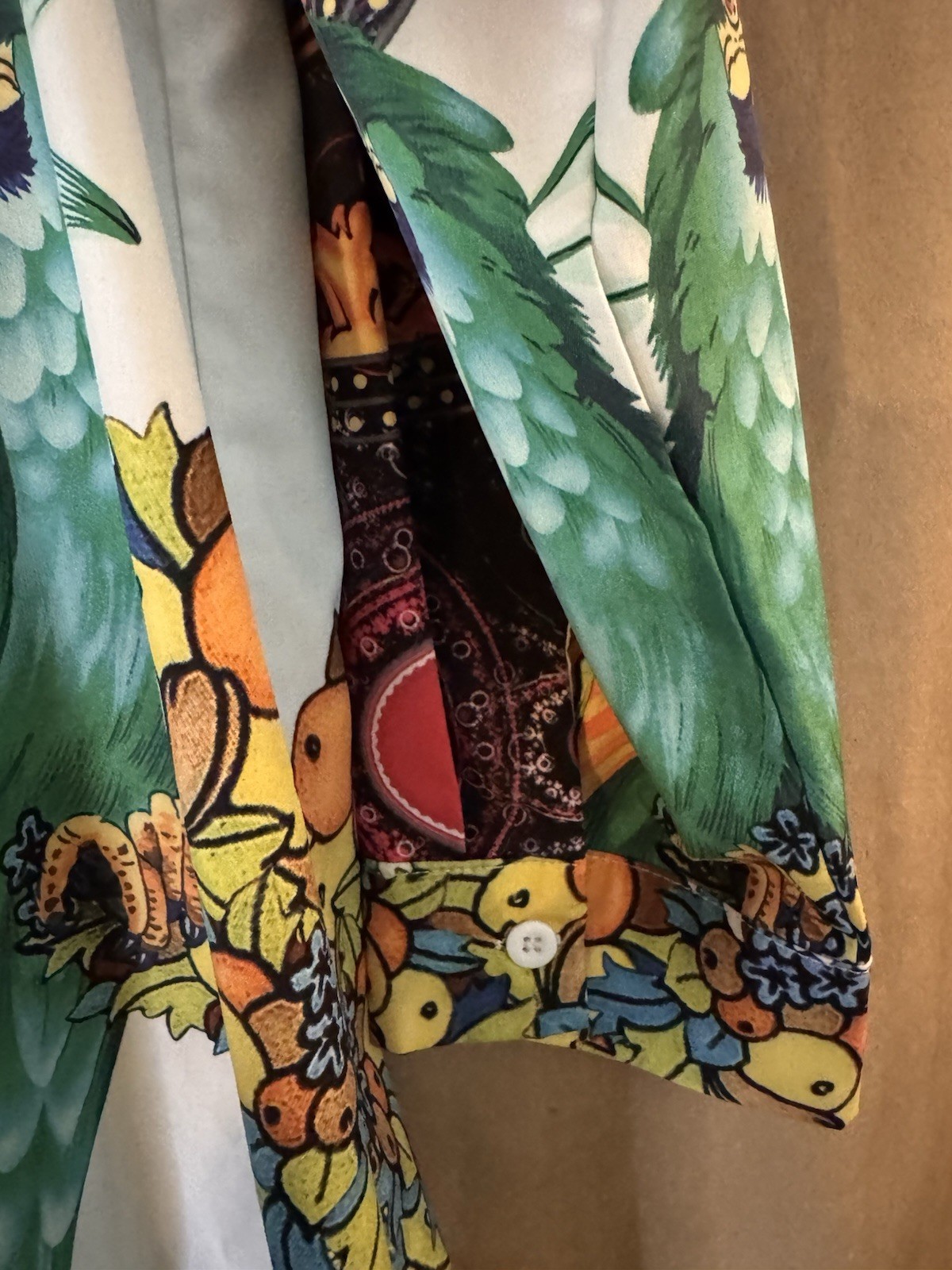 Medusa Parrots Cherubs fruit Super Soft Button Down Collared Shirt Dress 2XL