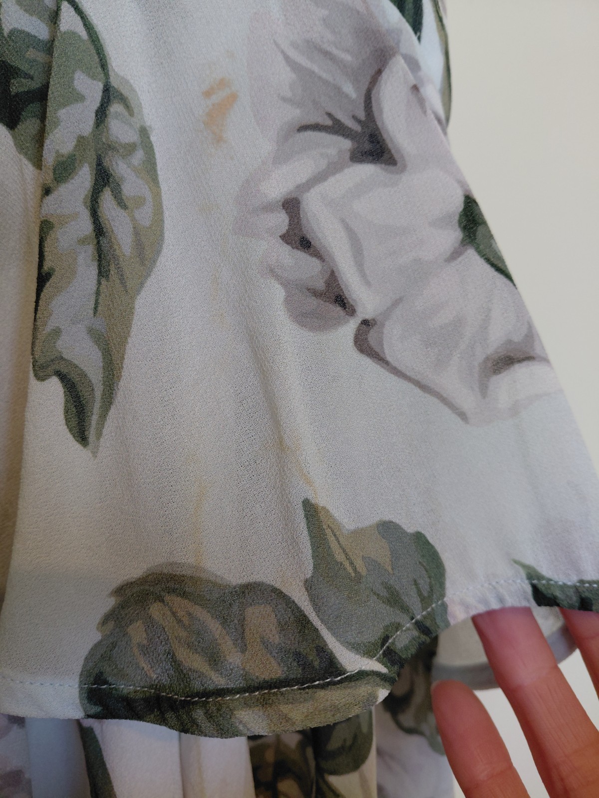 LOVER The Label Watercolour Flutter Mini Dress Floral Chiffon Ruffle AU 8 US 4