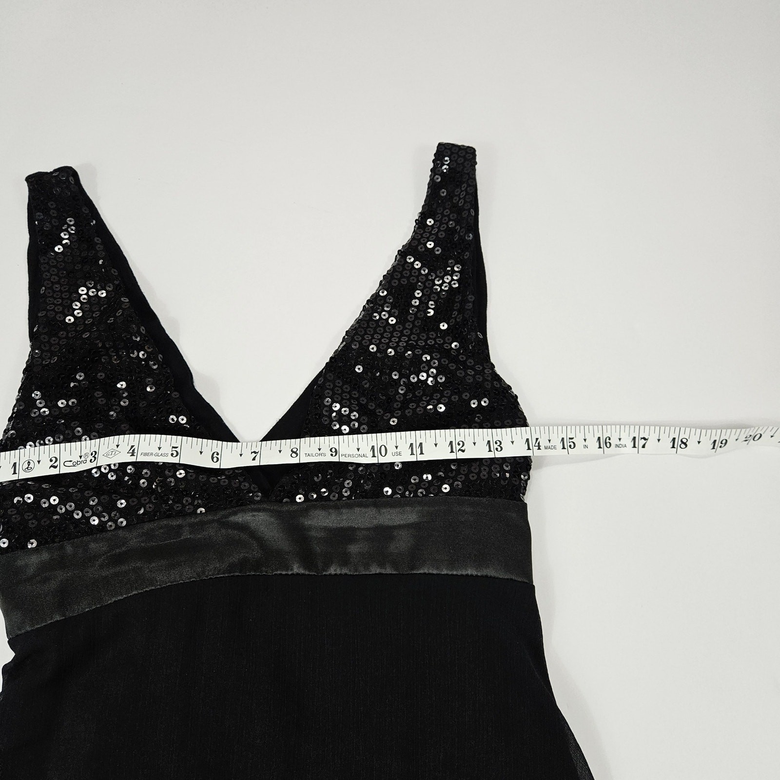 Euro Black Sequin Mini Dress Tie-Back – Size Small