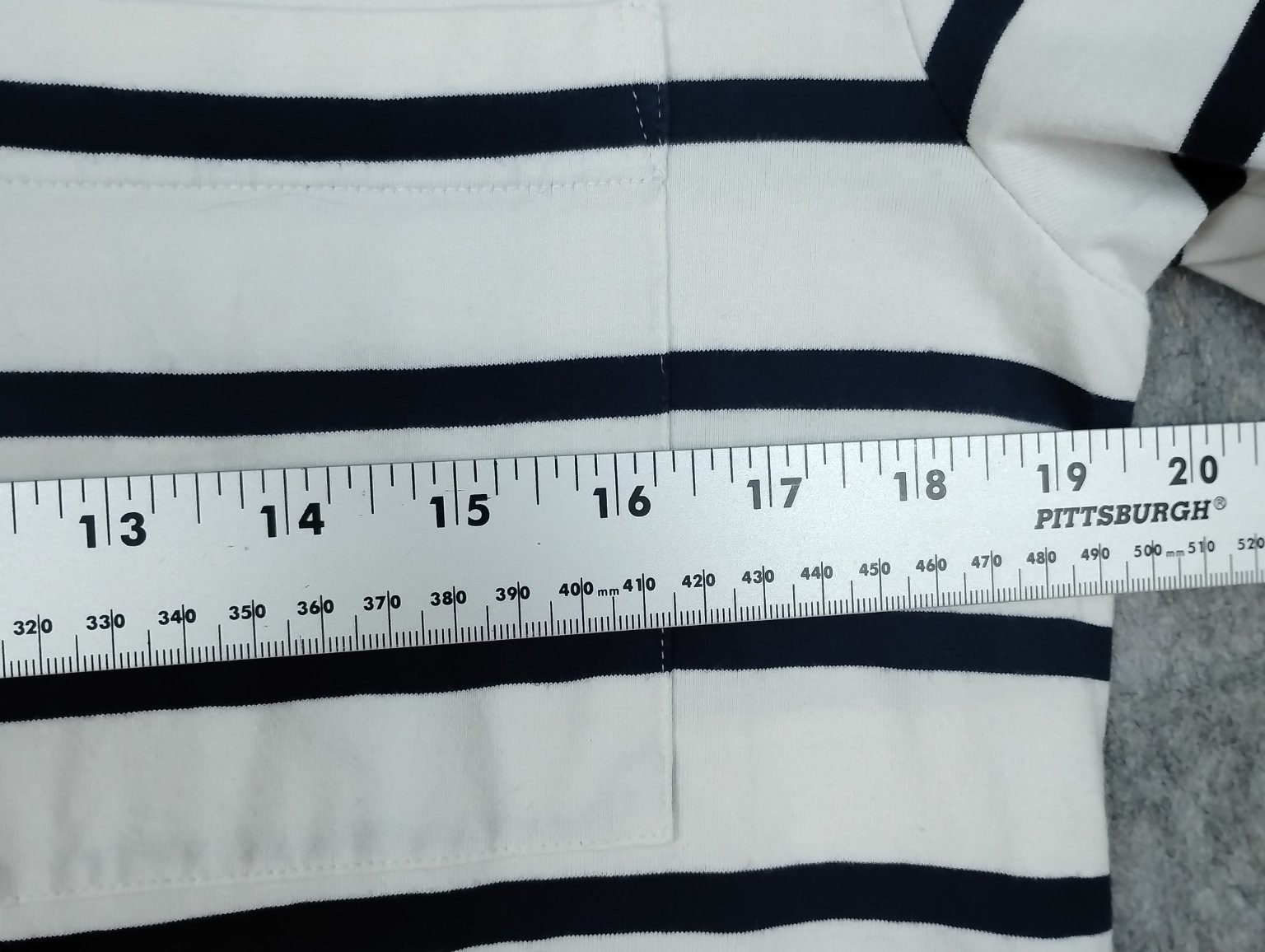 Caslon Black White Striped Maxi Dress Med Short Sleeve Pocket Slit Cotton Blend