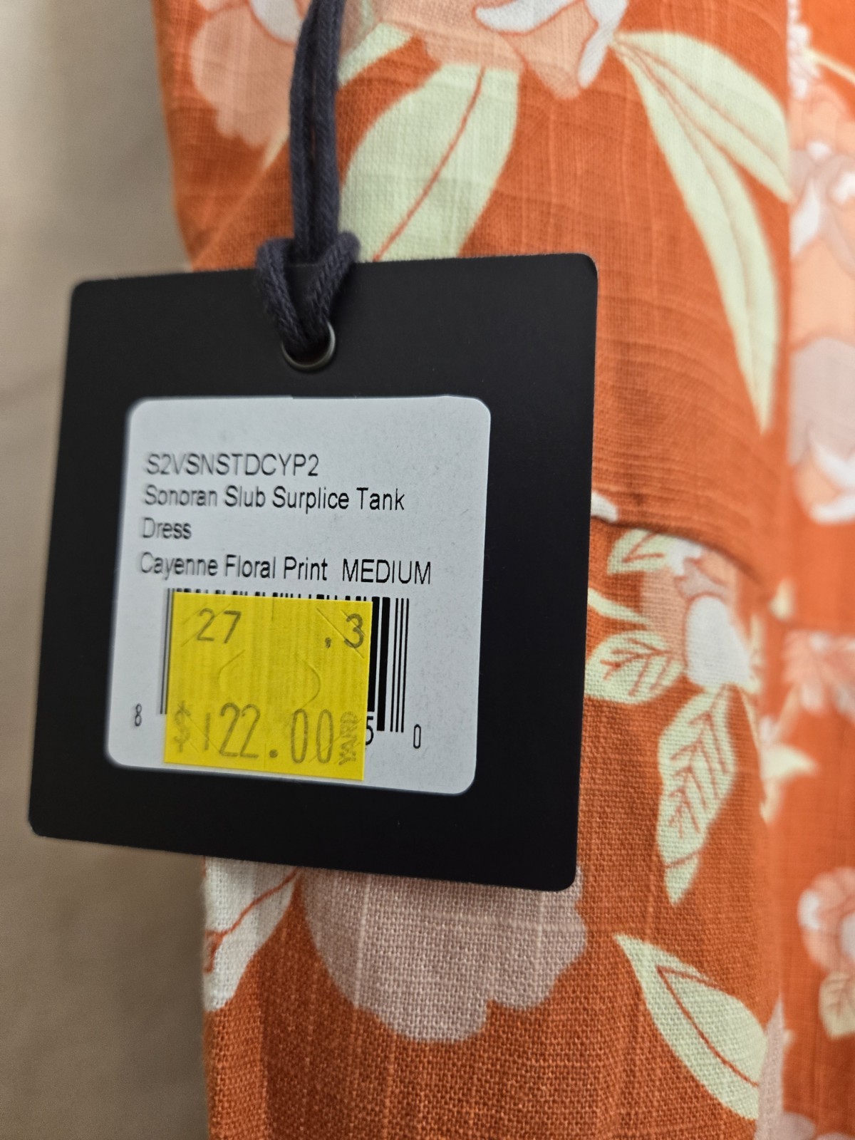 The Normal Brand Sonoran Orange Floral Tank Dress Size Medium Adjustable NewWTag