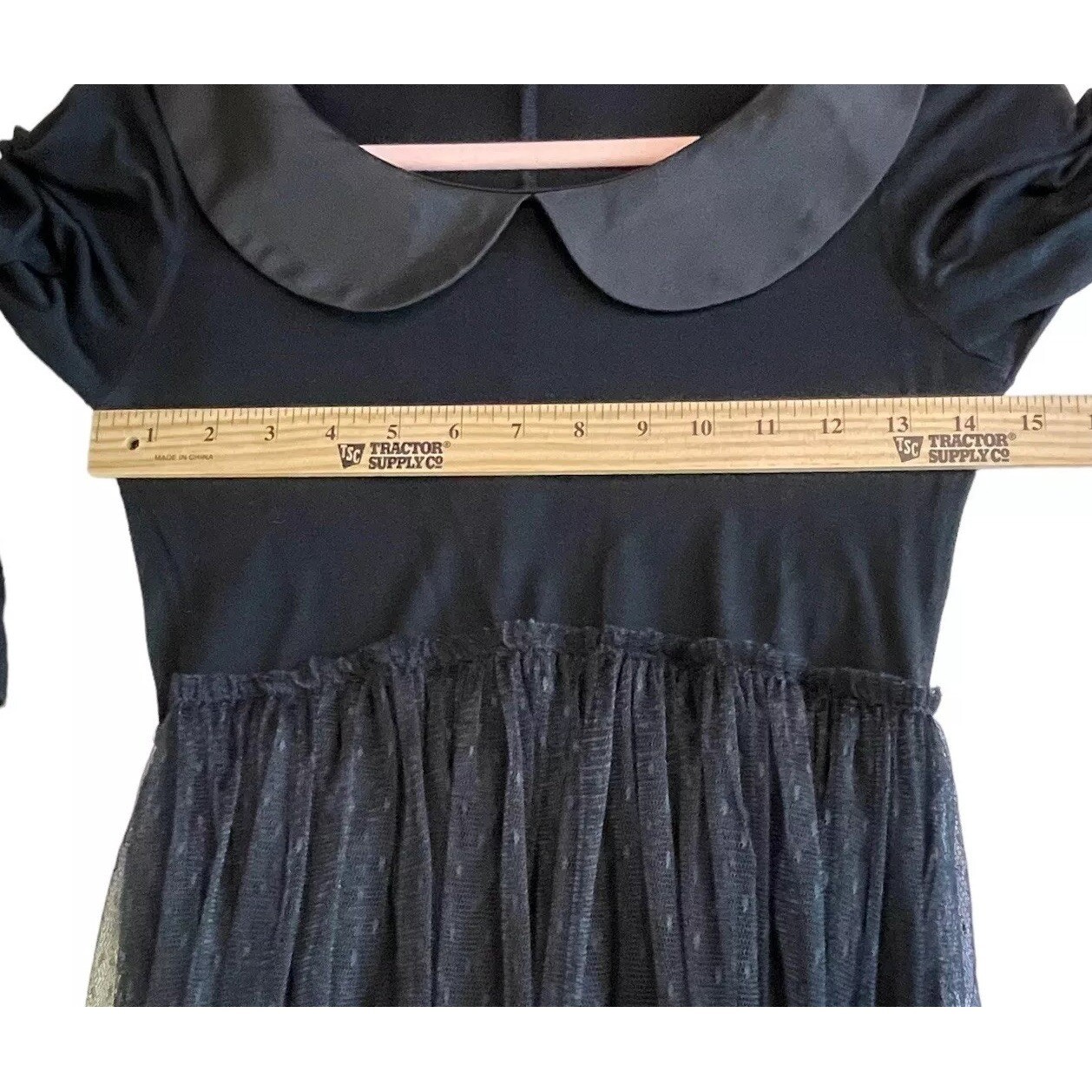 LIZ LISA Jersey Black Dress Collared Lace Layered Skirt Street Wear