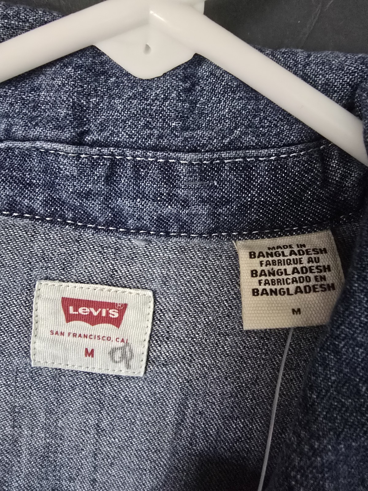 Levi’s Blue Denim Shirt Dress Collared Button Front Pockets Long Sleeve M