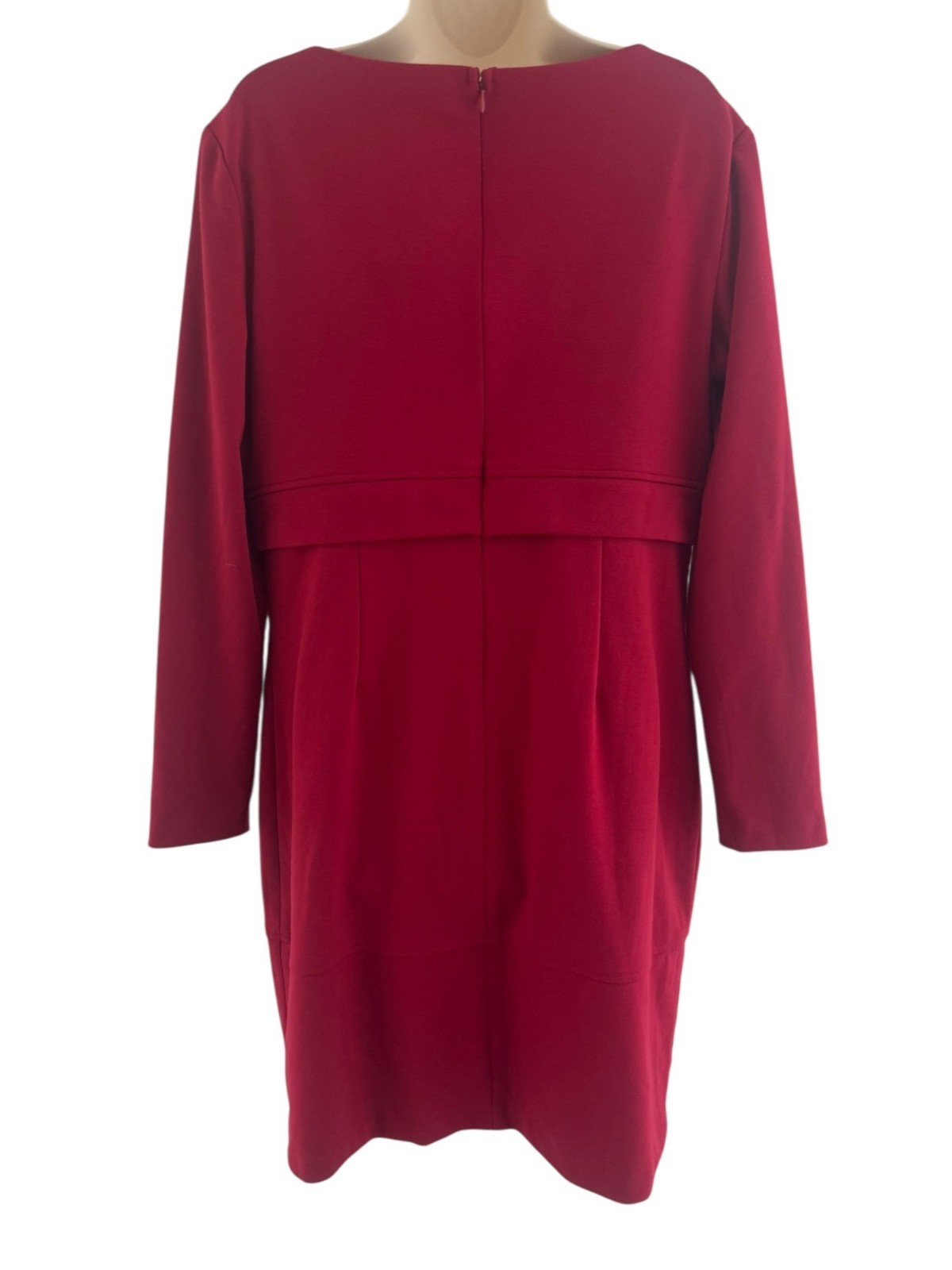 Chaps Ponte Knit Long Sleeve Sheath Dress Size 16 Holiday Christmas Party Work