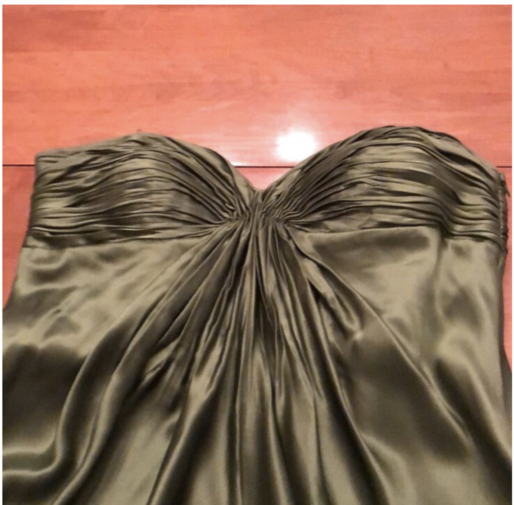without tags Laundry by Design 100 Silk Nude Rusched Empire Lined Formal G2U