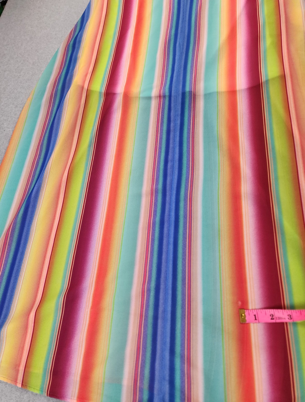 Fantastic Fawn Rainbow Strap Maxi Dress Size L Boho Pockets Lined Sundress Strip