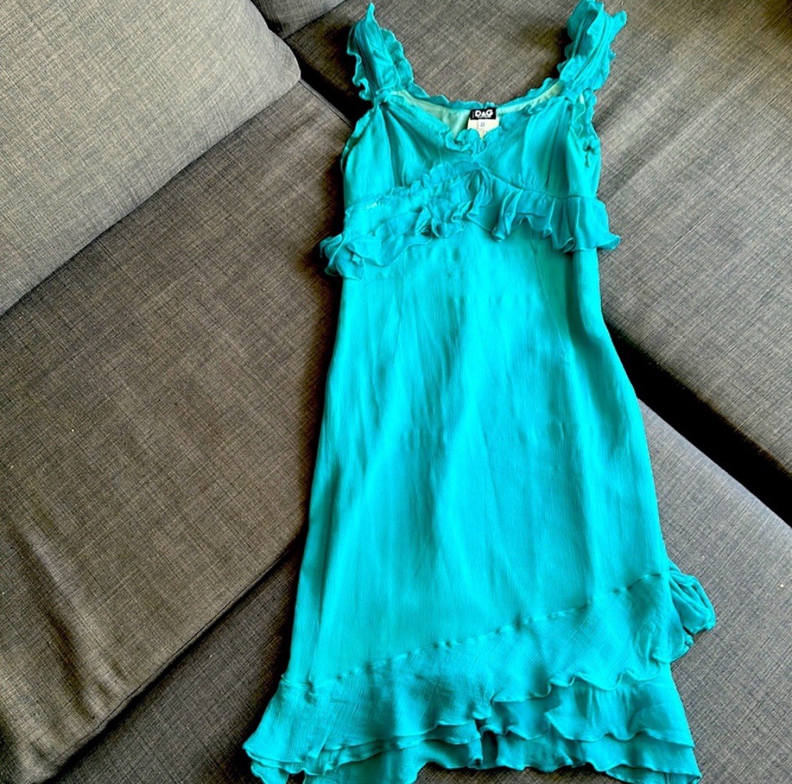 Orig$1100 DOLCE & GABBANA 100% SILK CHIFFON Dress 40IT / 10 UK