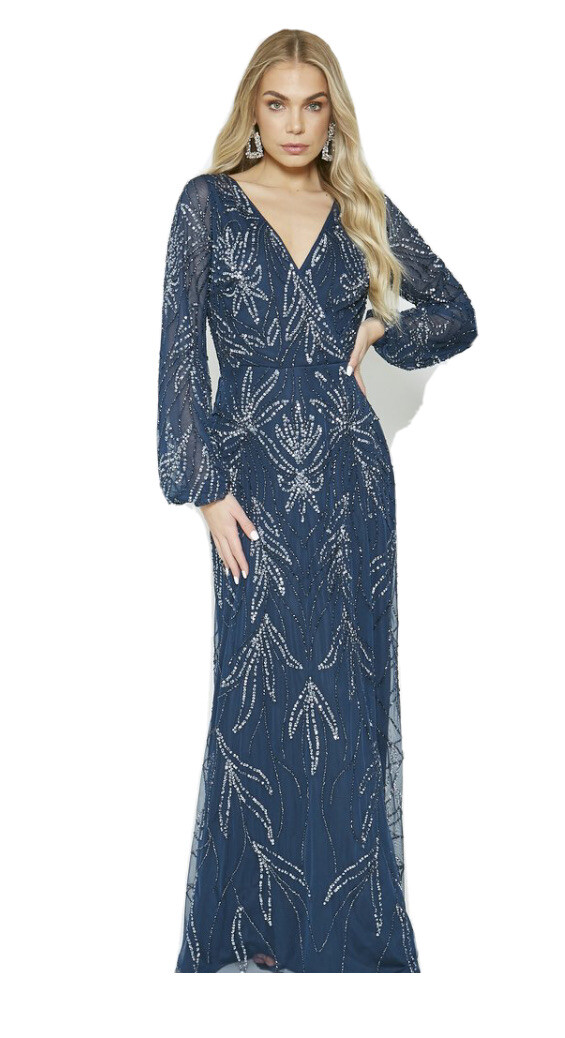 Beauut evening dress blue 36 / evening gorgeous luxury fancy dress very good