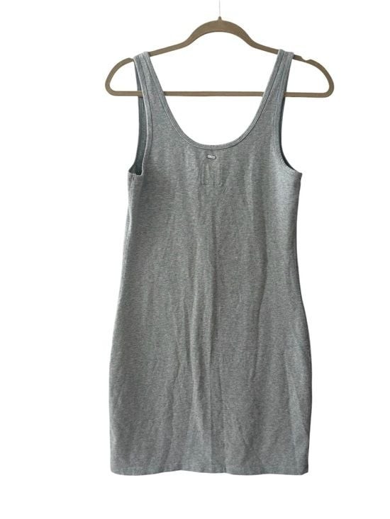 PINK Victoria’s Secret Heather Gray Sleeveless Zip-Front Bodycon Dress Size M