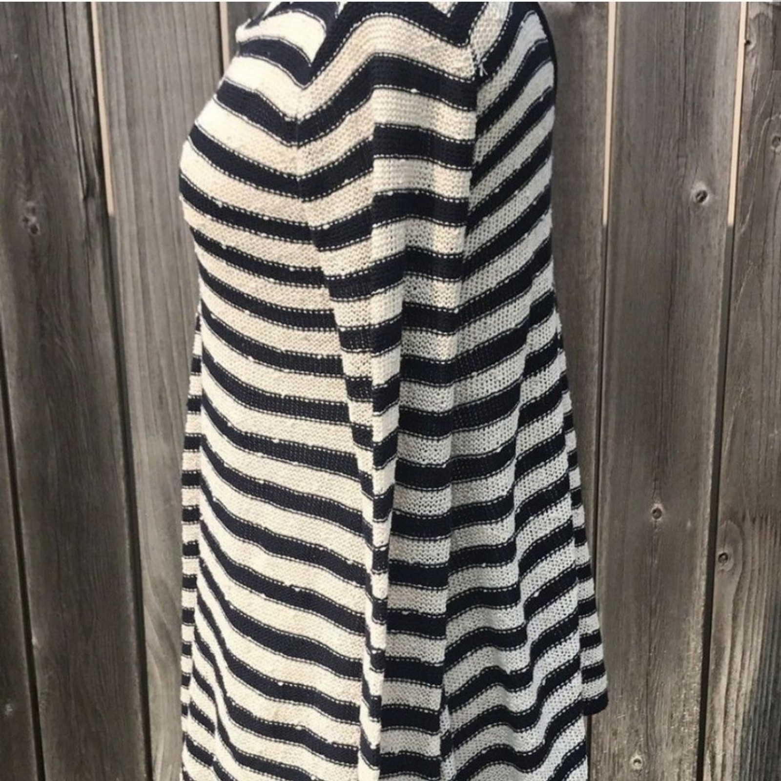 Free People Love Markrs Boho Striped Swim Tunic Sweater Dress Size Large