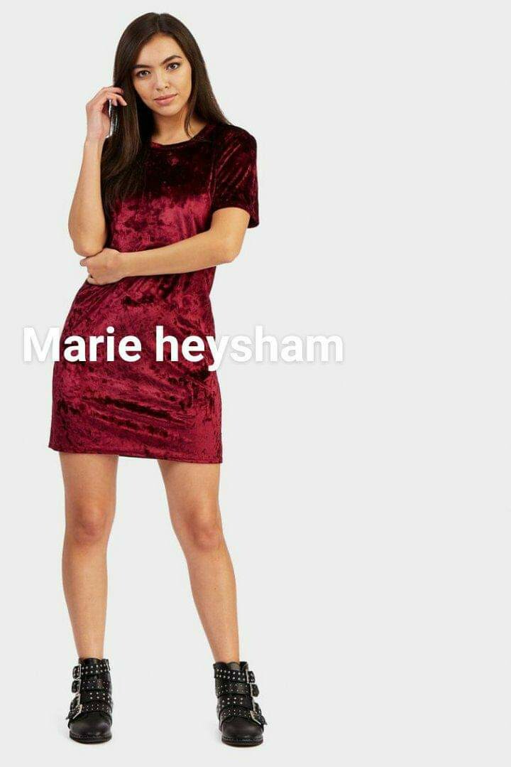 LOTD Crushef Velor Wine Short Sleeve Tshirt Dress BNWT size 8