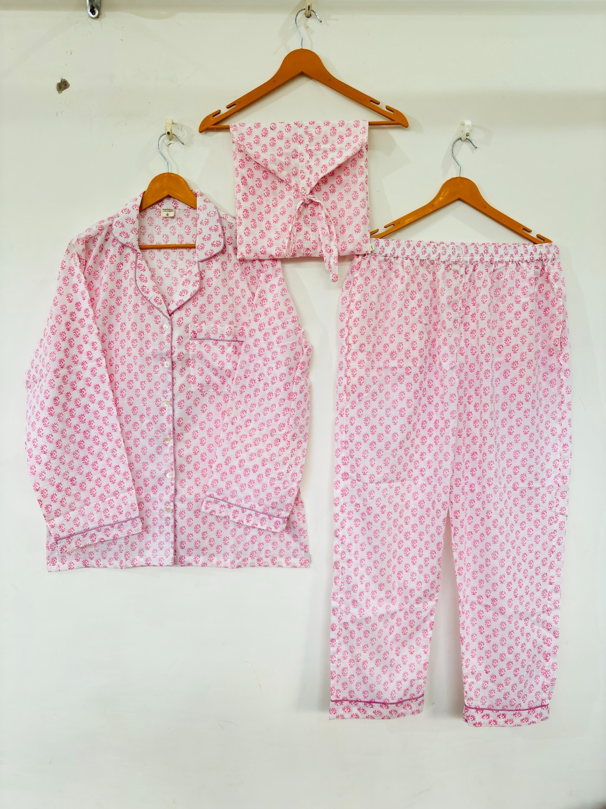 Floral Print Cotton Pajama Set:Summer Loungewear night wear for woman’s giftitem