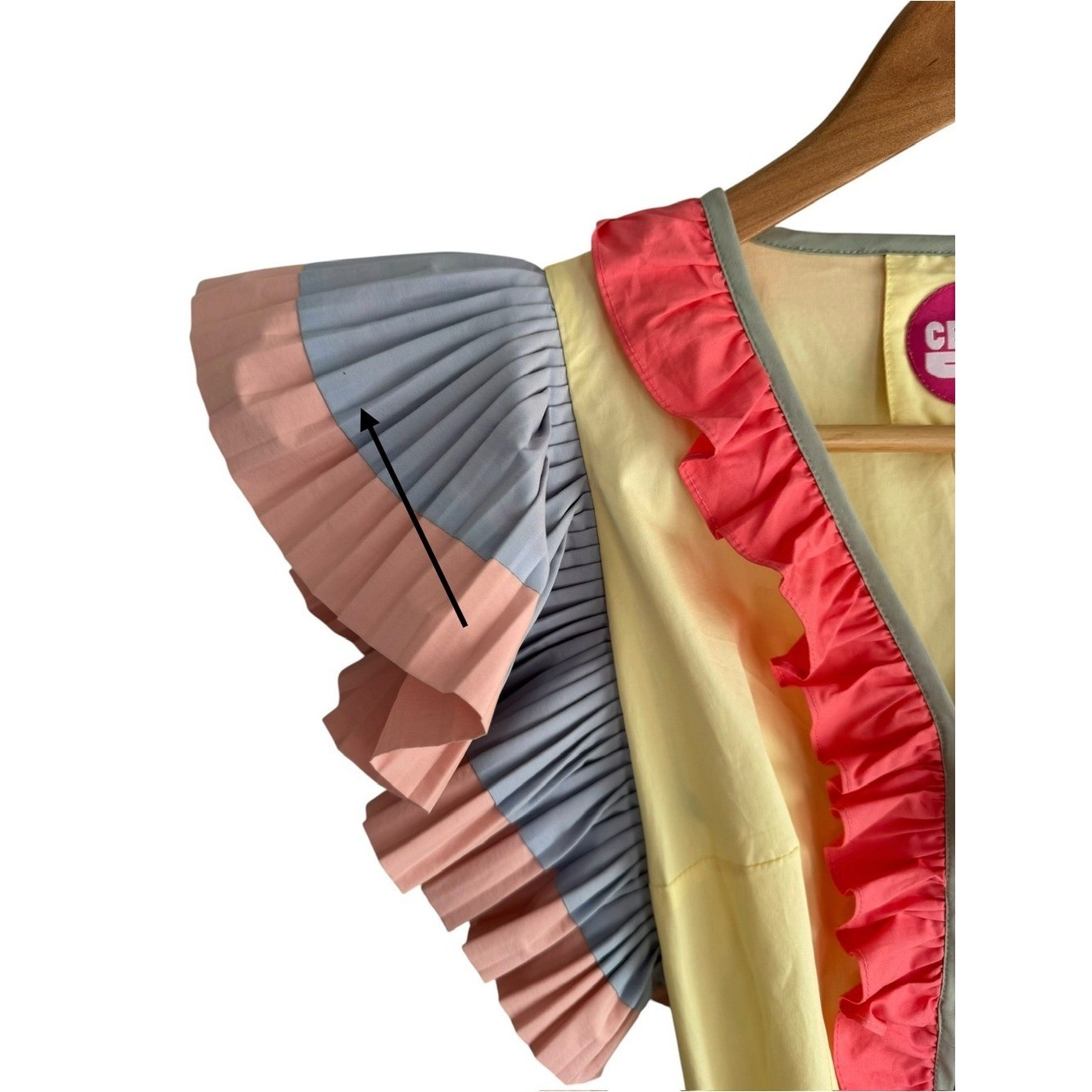 CeliaB Marcellene Ruffle Pleated Midi Dress Pastel Colorblock