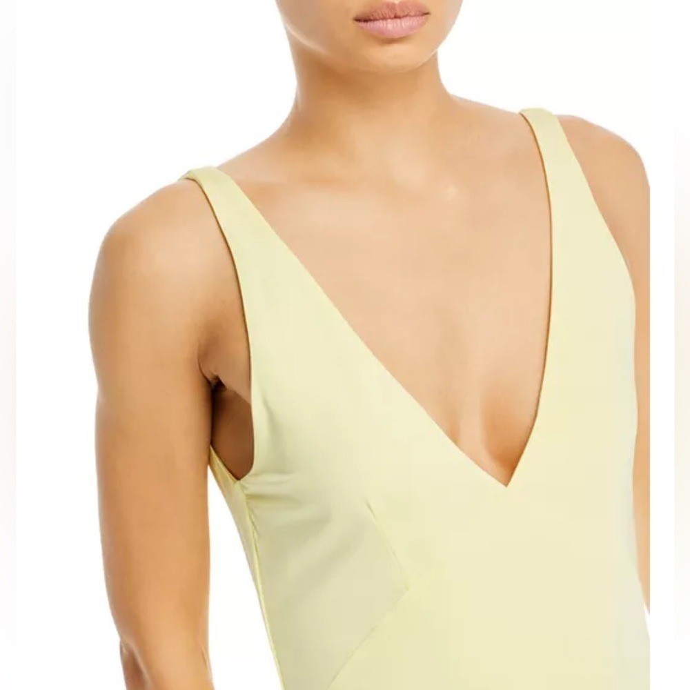 REMAIN BIRGER CHRISTENSEN Gosha diagonal hem deep v slip Dress Wax Yellow