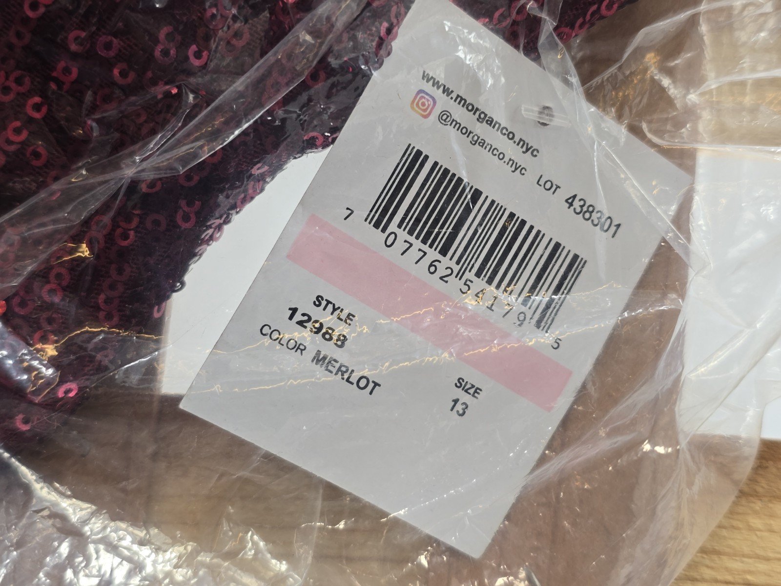 NWT Morgan & Co Juniors’ Sequin Skater Mini Dress – Color Merlot – Size 13