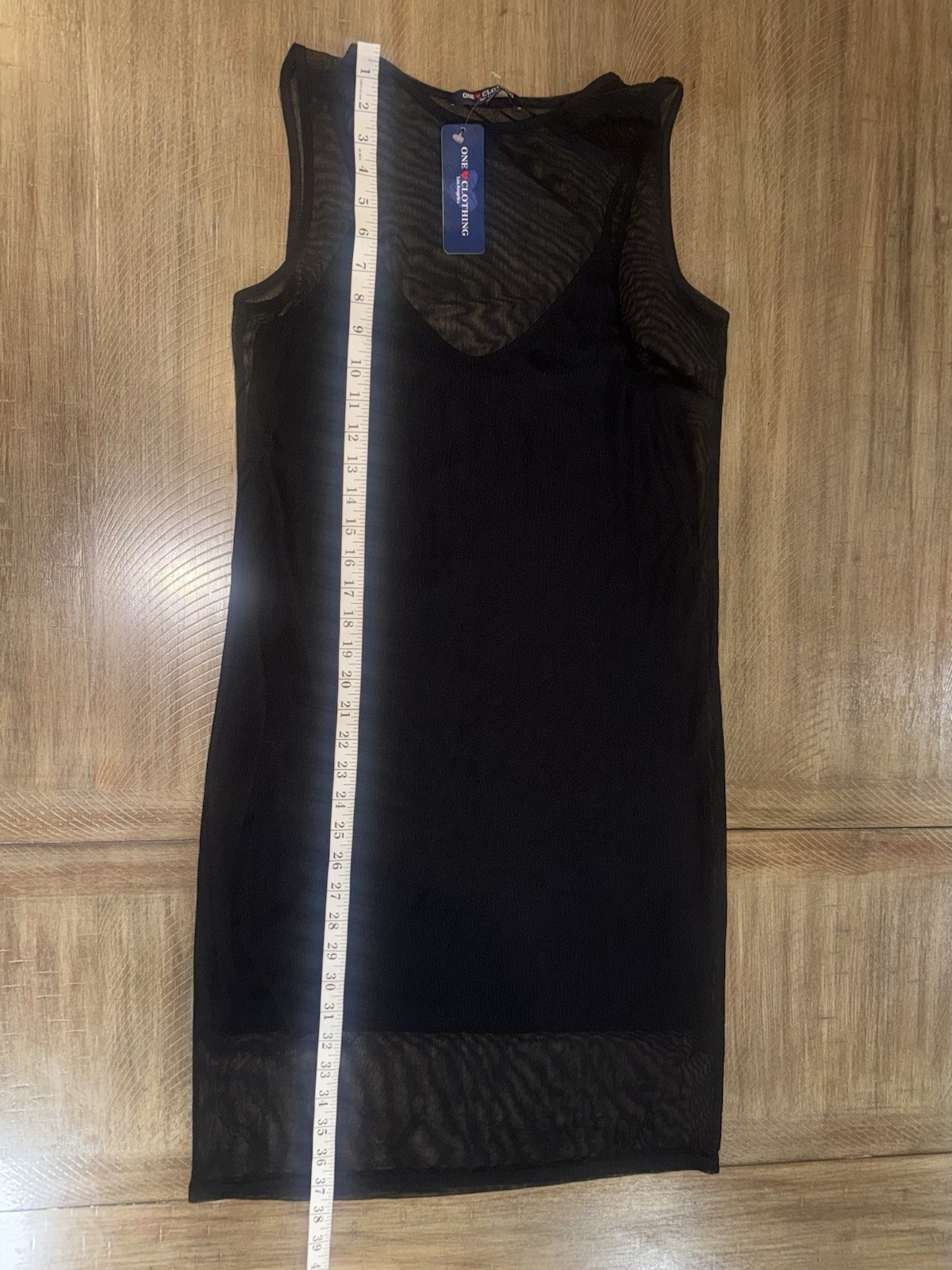 NWT One Love Clothing Black Sheer Mesh Overlay Mini Sleeveless Dress Goth Size M