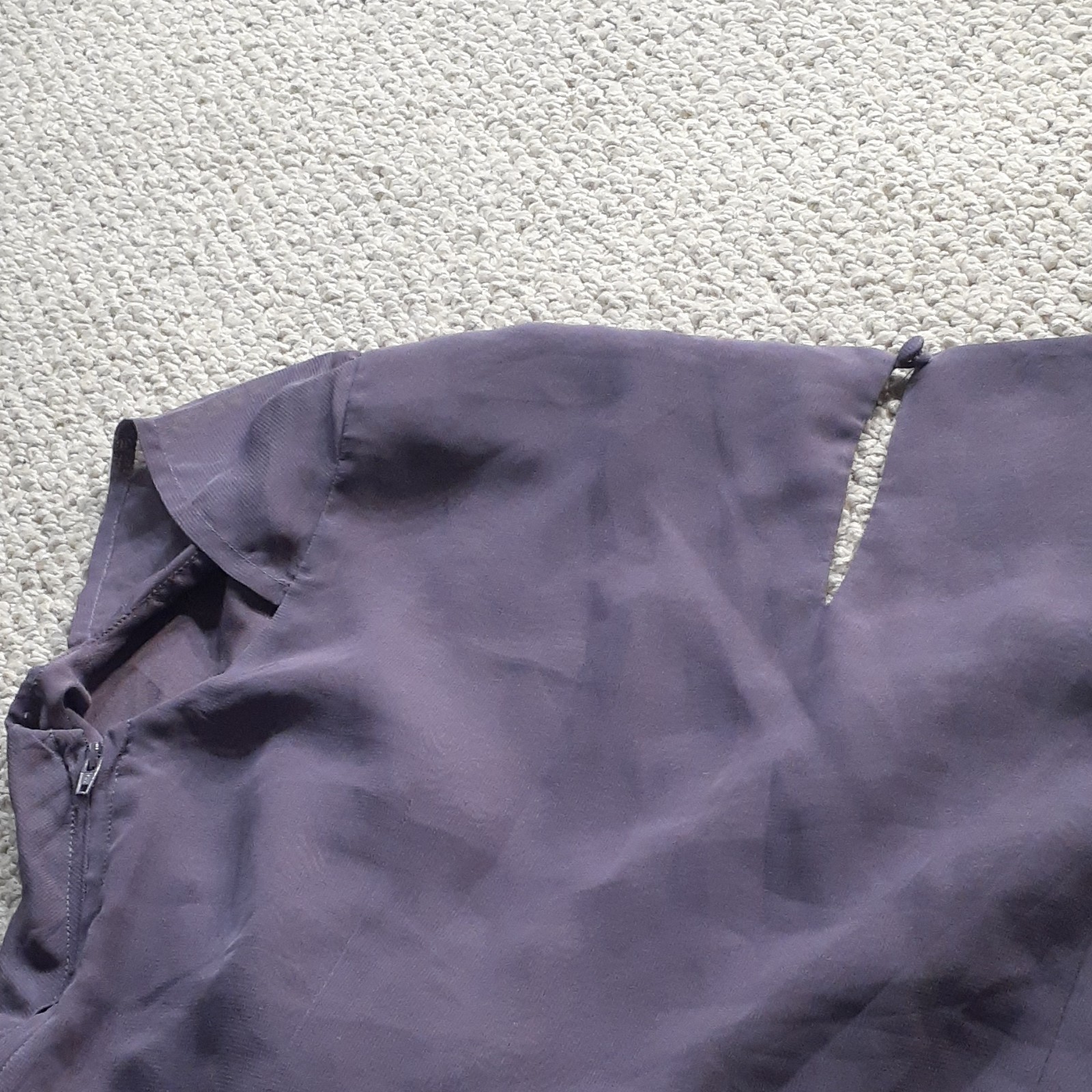 Tevolio Purple Chiffon Wrap dress Cap Sleeve Size 4 Side Zipper with Pockets