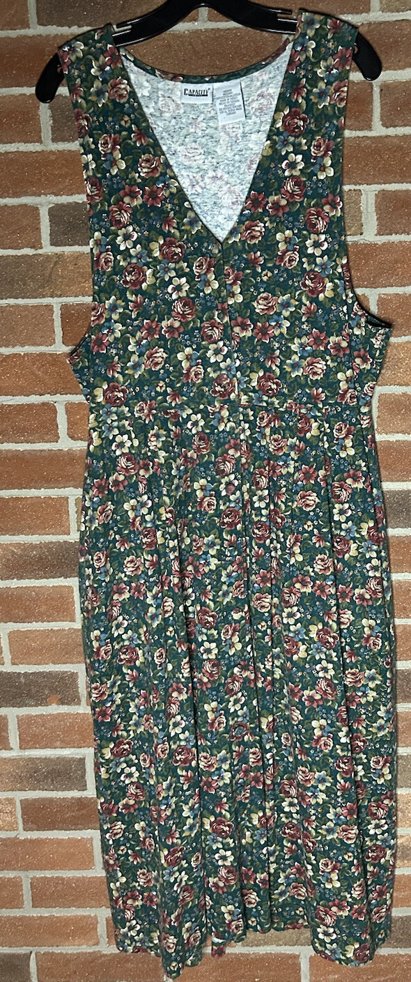 Capacity Knit Jumper/romper Dress w Empire Waist Rose Floral Pattern Size Med